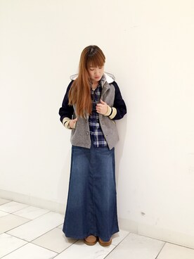 「SKOOKUM（スクーカム）のアイテム（ブルゾン）」を使った、kinoshitaさん（レディース・155cm）の秋コーディネート