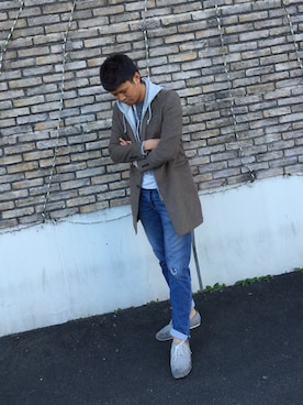 「DIESEL（ディーゼル）のアイテム（チェスターコート）」を使った、t.kさん（メンズ・177cm）の冬コーディネート