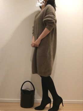 「Spick & Span（スピックアンドスパン）の【PELLETTERIA VENETA】 レザーバケツバッグ◆（ショルダーバッグ）」を使った、モモコさん（レディース・160cm）の秋コーディネート