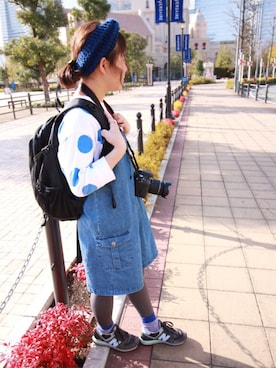「Panamaboy（パナマボーイ）のアイテム（オールインワン・サロペット）」を使った、ぼーさん（レディース・149cm）の冬コーディネート