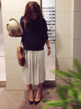 「Manolo Blahnik（マノロ・ブラニク）のアイテム（パンプス）」を使った、mayumiさん（レディース・156cm）の秋コーディネート