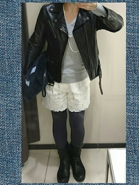 「SAYA（サヤ）のアイテム（ブーツ、ブラック系）」を使った、ゆきっぺさん（レディース・145cm）の冬コーディネート