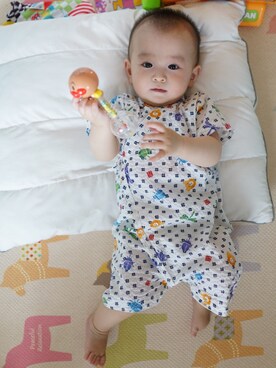 「MIKI HOUSE（ミキハウス）のアイテム（浴衣）」を使った、syokuさん（キッズ・70cm）の夏コーディネート