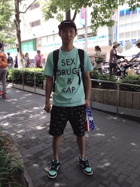 「#supreme」｜「アイテム（帽子）」を使った、あらきさくらさんさん（メンズ・170cm）の春コーディネート