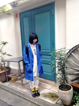「ニコアンド」｜「アイテム（トレンチコート）」を使った、なっくんさん（レディース・161cm）の秋コーディネート