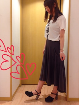 「スエードシューズ」｜「アイテム（パンプス）」を使った、ももよさん（レディース・158cm）の夏コーディネート