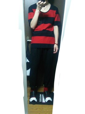 「Burner（バーナー）のアイテム（スラックス）」を使った、コウスケさん（メンズ・171cm）の夏コーディネート