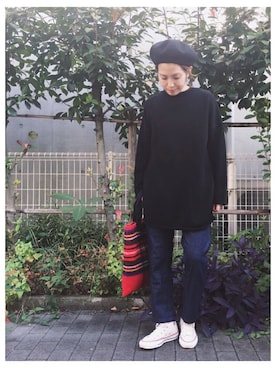 「tweedmill」｜「アイテム（ハンチング/ベレー帽）」を使った、canae ueharaさん（レディース・162cm）の秋コーディネート