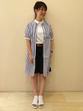「repos（ルポ）のアイテム（シューズ）」を使った、tomoさん（レディース・156cm）の夏コーディネート