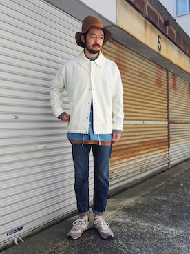 「BASISBROEK（バシスブルック）のアイテム（ジャケット/アウター）」を使った、GROOVY-horisakaさん（メンズ・174cm）の春コーディネート
