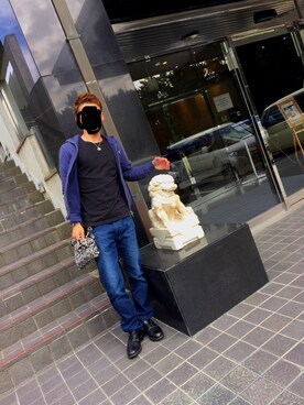 「ARMANI EXCHANGE（アルマーニエクスチェンジ）のアイテム（アクセサリー）」を使った、浪さん（メンズ・172cm）の秋コーディネート