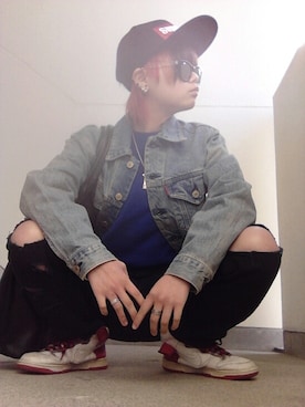 「SUPERMAN（スーパーマン）のアイテム」を使った、JUNNさん（メンズ・152cm）の春コーディネート