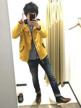 「Timberland（ティンバーランド）のアイテム（マウンテンパーカー）」を使った、HASSYさん（メンズ・188cm）の春コーディネート