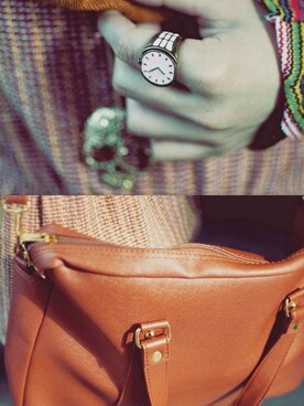 「VINTAGE（ヴィンテージ）のアイテム（メッセンジャーバッグ）」を使った、Suri Rさん（レディース・157cm）の春コーディネート