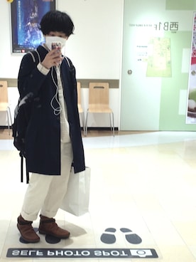 「PAR ICI（パーリッシィ）のアイテム（ステンカラーコート）」を使った、masaさん（メンズ・166cm）の冬コーディネート