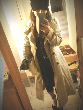 「BEAMS（ビームス）のアイテム（ピアス（両耳用））」を使った、amihさん（レディース・157cm）の秋コーディネート