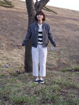 「VANS（バンズ）のアイテム（その他）」を使った、miniさん（レディース・158cm）の春コーディネート