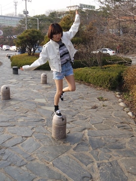 「VANS（バンズ）のアイテム（その他）」を使った、miniさん（レディース・158cm）の春コーディネート