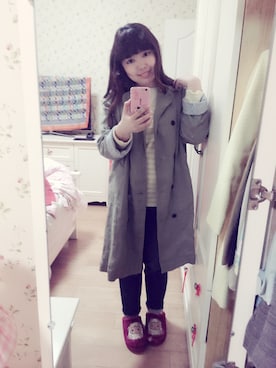 「SM2（エスエムツー）のアイテム（トレンチコート）」を使った、zhouhuiさん（レディース・158cm）の春コーディネート
