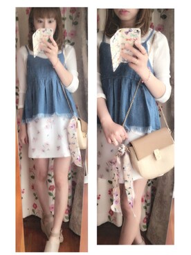 「カットオフ」｜「アイテム（キャミソール）」を使った、akikoさん（レディース・155cm）の春コーディネート