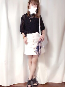 「flower」｜「アイテム（その他）」を使った、akikoさん（レディース・155cm）の夏コーディネート