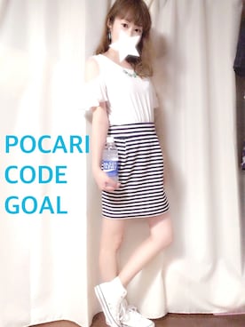 「ポカリコーデバトン」｜akikoさん（レディース・155cm）の夏コーディネート