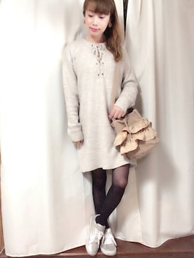 「YSL（ワイエスエル）のアイテム（メイクアップ）」を使った、akikoさん（レディース・155cm）の秋コーディネート