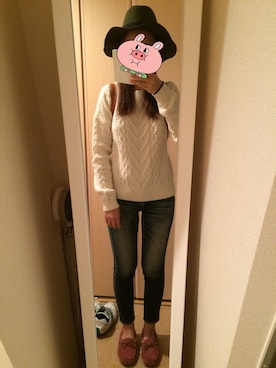 「FLASH REPORT（フラッシュリポート）のアイテム（帽子）」を使った、ちっちさん（レディース・161cm）の秋コーディネート