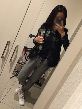 「H&M DIVIDED（エイチアンドエム　ディヴァイデッド）のアイテム（その他アウター）」を使った、brownさん（レディース・158cm）の秋コーディネート
