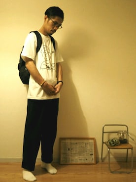 「C6（シーシックス）のアイテム（バッグ）」を使った、バウさん（メンズ・185cm）の夏コーディネート