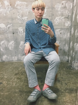 嶋津一馬さん（メンズ・183cm）の春コーディネート