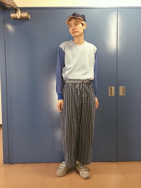 「POTTO（ポット）のアイテム」を使った、嶋津一馬さん（メンズ・183cm）の春コーディネート