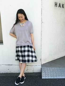 「H.A.K（ハク）のアイテム」を使った、meguさん（レディース・160cm）の春コーディネート