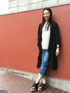 「H.A.K（ハク）のアイテム」を使った、meguさん（レディース・160cm）の夏コーディネート