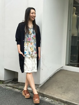 「アイテム（タンクトップ、グレー系）」を使った、meguさん（レディース・160cm）の夏コーディネート