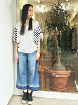 「H.A.K（ハク）のアイテム」を使った、meguさん（レディース・160cm）の夏コーディネート