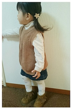 「2歳3ヶ月」｜「アイテム（ワンピース）」を使った、marionさん（キッズ・90cm）の冬コーディネート
