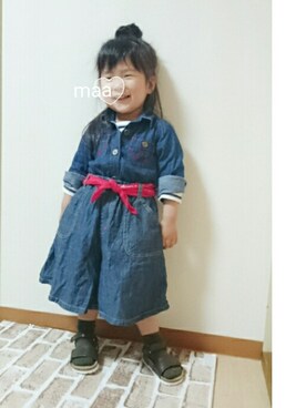 「デニムガウチョ」｜marionさん（キッズ・90cm）の春コーディネート