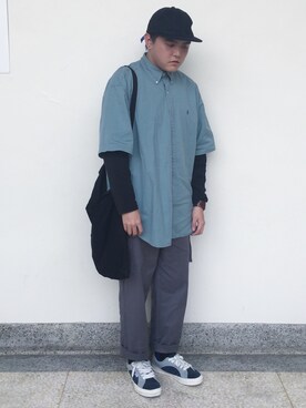 「ADER（アデル）のアイテム（帽子）」を使った、OR Huangさん（メンズ・175cm）の春コーディネート