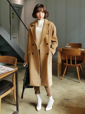 「DHOLIC（ディーホリック）のアイテム（その他アウター）」を使った、ディーホリックさん（レディース・166cm）の冬コーディネート