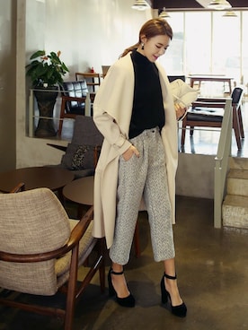 「DHOLIC（ディーホリック）のアイテム（ピアス（両耳用））」を使った、ディーホリックさん（レディース・169cm）の冬コーディネート