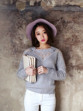 「DHOLIC（ディーホリック）のアイテム（帽子）」を使った、ディーホリックさん（レディース・164cm）の冬コーディネート