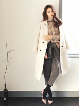 「DHOLIC（ディーホリック）のアイテム（その他アウター）」を使った、ディーホリックさん（レディース・169cm）の冬コーディネート