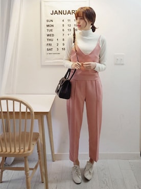 「DHOLIC（ディーホリック）のアイテム（その他シューズ）」を使った、ディーホリックさん（レディース・166cm）の冬コーディネート