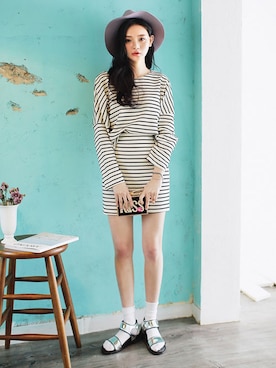 「DHOLIC（ディーホリック）のアイテム（スカート）」を使った、ディーホリックさん（レディース・168cm）の春コーディネート