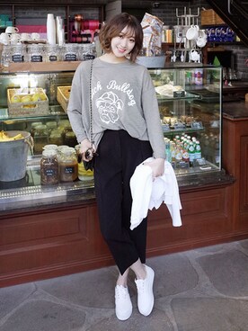 「ロングTシャツ」｜ディーホリックさん（レディース・164cm）の春コーディネート