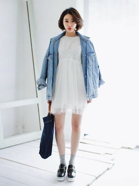 「DHOLIC(ディーホリック)のアイテム(エコバッグ/サブバッグ)」を使った、ディーホリックさん(レディース・164cm)の春コーディネート