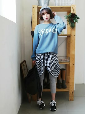 「DHOLIC（ディーホリック）のアイテム（レギンス/スパッツ）」を使った、ディーホリックさん（レディース・164cm）の春コーディネート