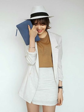 「DHOLIC（ディーホリック）のアイテム（テーラードジャケット）」を使った、ディーホリックさん（レディース・166cm）の春コーディネート