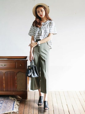 「ワイドシルエット」｜ディーホリックさん（レディース・166cm）の夏コーディネート